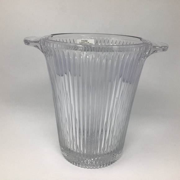 NEW Mikasa Diamond Fire Crystal Glass Champagne Wine Bottle Chiller - Picture 2 of 8